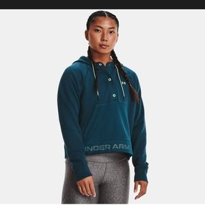 Women's Under Armour Rival Fleece Mesh Cropped Hoodie